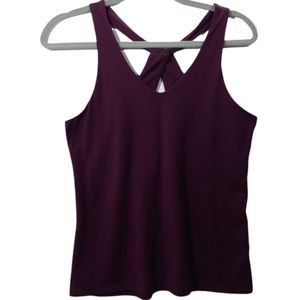 ATHLETA Deep Purple Athletic Moveable Straps Tank Top SZ Small